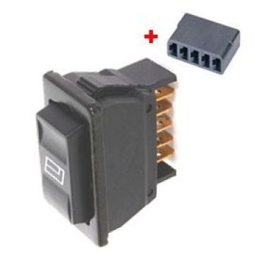 51597 ΔΙΑΚΟΠΤΗΣ ΗΛΕΚΤΡΙΚΩΝ  .ΠΑΡΑΘΥΡΩΝ ΦΩΤΙΖΟΜΕΝΟΣ UNIVERSAL 40.4 X 21.2 mm 5 ΕΠΑΦΩΝ   - 