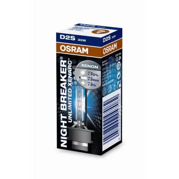 66240XNB – OSRAM, ΛΑΜΠΑ XENON D2S 85V 35W 6000K     Λάμπα Night Breaker Unlimited Xenarc (Xenon) D2S 85V 35W   D2S XENARC NIGHT BREAKER UNLIMITED 66240 XNB 4350K  OSRAM XENARC NIGHT BREAKER UNLIMITED D2S HID  66240XNB-HCB, duo box (Pack of 2)  - 