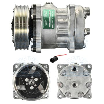 8901 KOMPRESOR SD7H13 MODEL   Brand	SANDEN UNIVERSAL COMPRESSORS OE MODEL - SD8901 Voltage	12 V Pulley wheel diameter [mm]	119 Number of grooves	8 Connectors	7/8"X 3/4" Connectors orientation	Horizontal Cover designation	KG - 