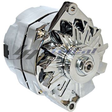 ΔΥΝΑΜΟ  CHROME  ΝΙΚΕΛΕΝΙΟ HIGH OUTPUT ALTERNATOR GM GMC CHEVY G VAN 1500 2500 3500 3-WIRE 200 AMP - 