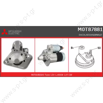 M000T87881  ΜΙΖΑ VALEO  12V 11Δ NISSAN QASHKAI, RENAULT CLIO III 1.5dCi 07-  VALEO 438224  BOSCH	0986022800 CARGO	113897    944280801860 MITSUBISHI	M000T21471, M000T87881, M0T21471, M0T87881 NISSAN	2330000Q1M RENAULT	233007689R, 7711497567, VALEO	438224 - M000T87881