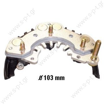 135318 -CARGO  ΑΝΟΡΘΩΤΡΙΑ   MOBILETRON	RH-25   Rectifier  19511 IHR754  TRANSPO  ΑΝΟΡΘΩΤΡΙΑ  232300E705 NISSAN   Rectifier HITACHI 103mm B+ M6 W/o trio à IHR754, L170-G2320, XHR754, RH-25, 23230-0E705,