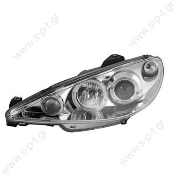 206 98-01 Angel Eyes Φανάρια Chrome