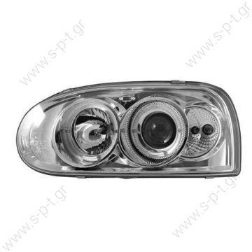 Golf 3 Τύπου Angel Eyes Φανάρια 91-97 Chrome