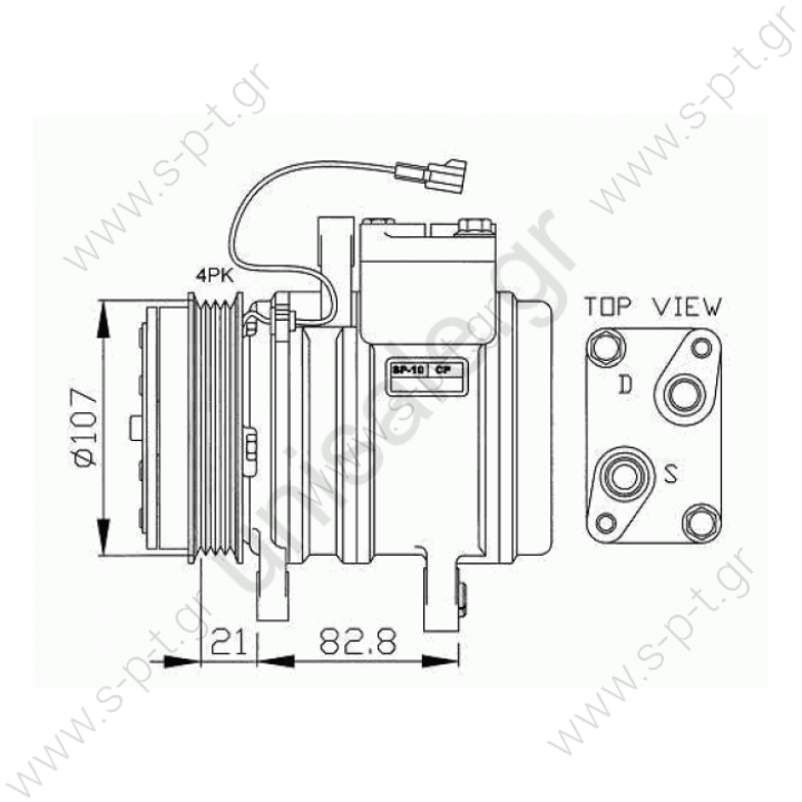 NRF 32143     ΣΥΜΠΙΕΣΤΗΣ DAEWOO,CHEVROLET MATIZ I,II 12V 4PV    Συμπιεστής (Κομπρέσσορας) SP10 12V Daewoo, Chevrolet Matiz, Kalos  Compressor, air conditioning CHEVROLET MATIZ 2005-... DAEWOO KALOS	2002-... KALOS Saloon	2002-2004 MATIZ	1998-...