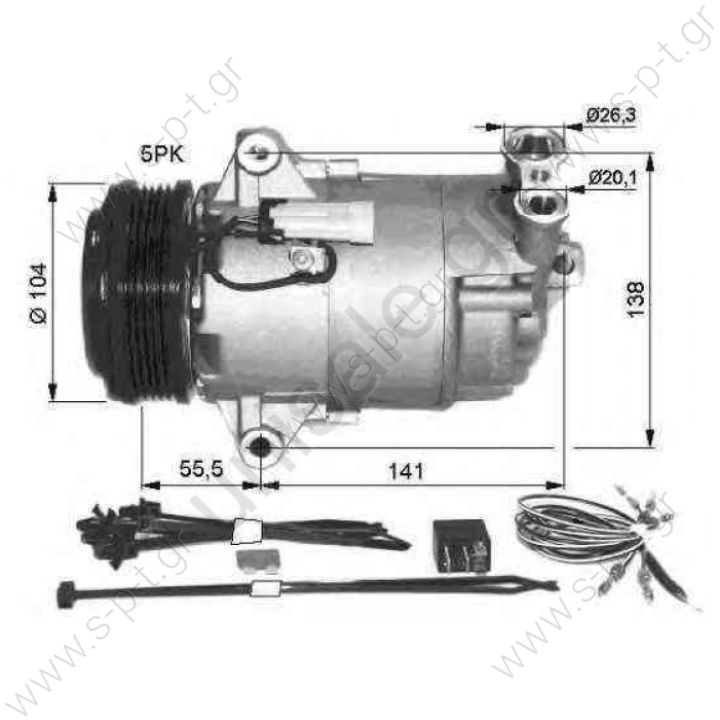 NRF 32426,  ΚΟΜΠΡΕΣΕΡ A/C OPEL   OPEL 13124750, OPEL MERIVA 1600 Z16XEP GM 13124750 383601234 DELPHI WK 4750 ΜΟΤΕΡ ΚΟΜΠΡΕΣΕΡ AIRCODITION AC ΚΛΙΜΑΤΙΣΤΙΚΟΥ   OPEL ASTRA G ASTRA H	2004-..