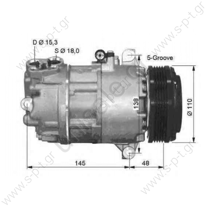 NRF 32434, Compressor, air conditioning BMW 3 Coupe 1999- 3	1998-2005 3 Touring	1999-2005 