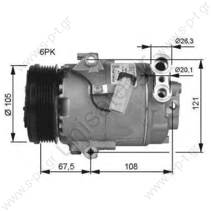 32480 NRF   ΚΟΜΠΡΕΣΕΡ A/C OPEL  ΣΥΜΠΙΕΣΤΗΣ A/C OPEL ASTRA H 1.3 CDTI, GTC 1.3 CDTI     Compressor, air conditioning OPEL ASTRA H 2004-