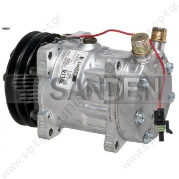 4664   SANDEN SD7H15   ΚΟΜΠΡΕΣΕΡ  12V  2GA      SANDEN  ΣΥΜΠΙΕΣΤΗΣ SANDEN SD7H15 132A2 12V V-OR    KOMPRESOR SD7H15 MODEL - SD4664 PULLEY - 132MM BELT - 2A C