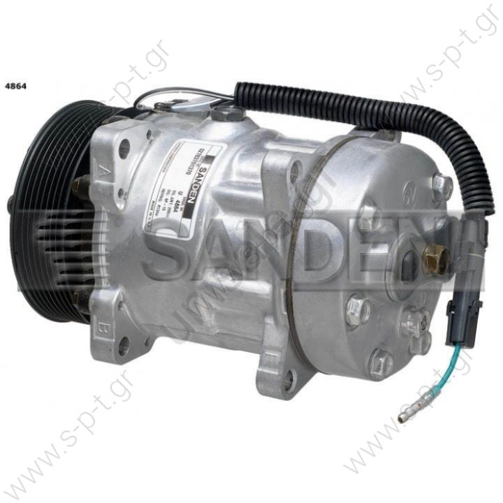 4864 KOMPRESOR SD7H15 MODEL - SD4864 PULLEY - 119MM BELT - 8PK   SD7H15 	12 V  	Priemer remenice	123 mm  	Typ remenice	Poly-V  	Počet drážok remenice	8  	Smer vývodov	Horizontál