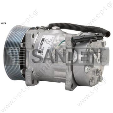 SD4872   ΣΥΜΠΙΕΣΤΗΣ SANDEN SD7H15 119 PV10  12V H-OR  4872 KOMPRESOR SD7H15 MODEL - SD4872 PULLEY - 125MM BELT -10PK C  Sanden FLX7 Compressor 4872  