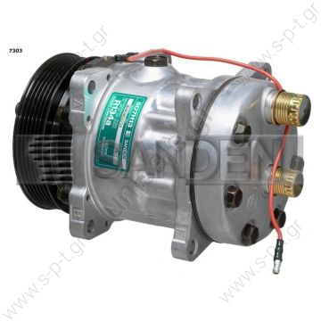 7303 5800009   ΣΥΜΠΙΕΣΤΗΣ SANDEN SD7H13 119PV8 12V V-OR   COMPRESSOR SD7H13 MODEL - SD7303 PULLEY - 119MM BEL