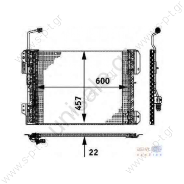 A 940 500 02 54 (A9405000254), MERCEDES   ΚΟΝΤΕΝΣΕΡ  BEHR HELLA SERVICE 8FC 351 317-641 (8FC351317641), Condenser, air conditioning    MERCEDES AXOR	2001-2004 AXOR 2	2004-...  Condenser replaces Hella: 8FC 351 317-641  Art. No. 4.63341