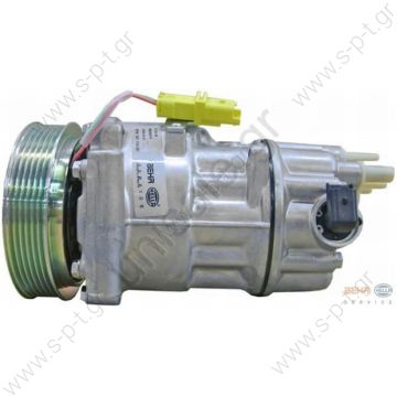 98804 (97804)  Compressor Sanden variable SD6C12   CITROEN / PEUGEOT MODEL - C4 / 307 11.04 - COMPRESSOR  6453QP 6453QQ  PEUGEOT : 9651911180, 6453QP   