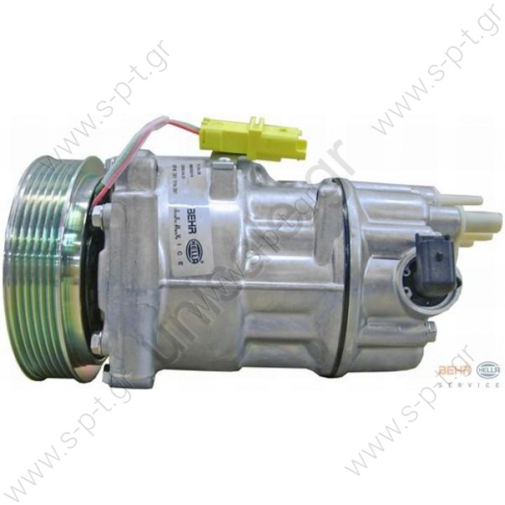98804 (97804)  Compressor Sanden variable SD6C12   CITROEN / PEUGEOT MODEL - C4 / 307 11.04 - COMPRESSOR  6453QP 6453QQ  PEUGEOT : 9651911180, 6453QP   