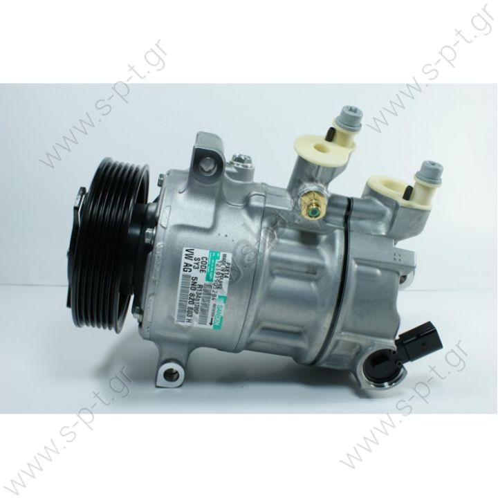 98885 (97885)  ΚΟΜΠΡΕΣΕΡ A/C VAG   COMPRESSOR,NEW, SANDEN    1K0820803H VOLKSWAGEN GOLF / CADDY / TOURAN 6PK 110MM PXE16-1615, PXE16-1601, PXE16-8675 OE : 1K0 820 803G