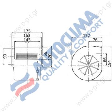 007-B44-32D Spal Τουρμπίνα Μονή 24V 20220021  007-B44-32D - 
