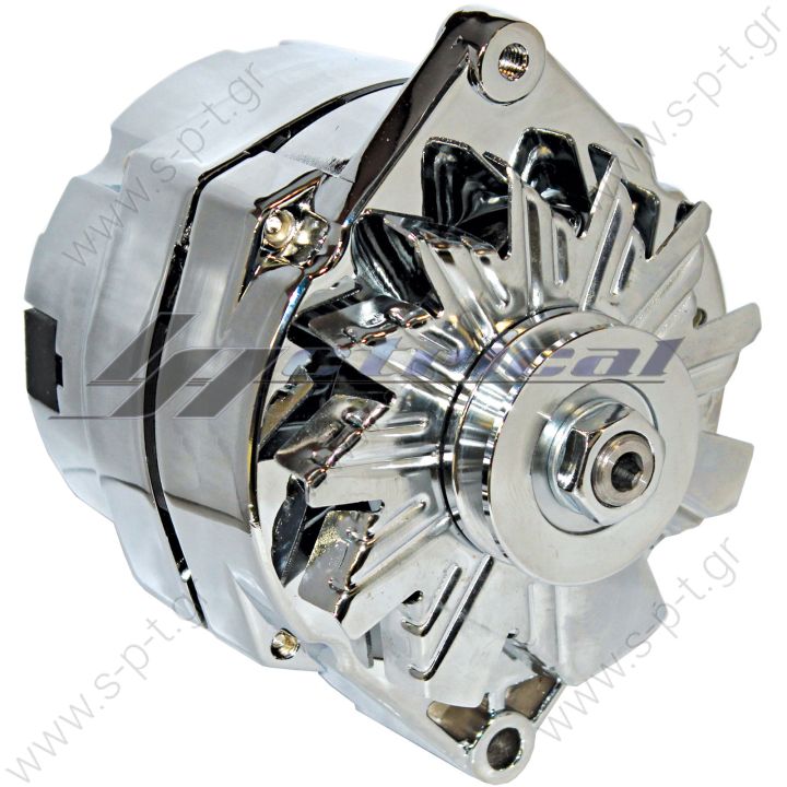 ΔΥΝΑΜΟ  CHROME  ΝΙΚΕΛΕΝΙΟ HIGH OUTPUT ALTERNATOR GM GMC CHEVY G VAN 1500 2500 3500 3-WIRE 200 AMP