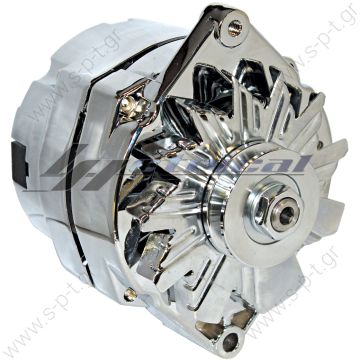 ΔΥΝΑΜΟ  CHROME  ΝΙΚΕΛΕΝΙΟ HIGH OUTPUT ALTERNATOR GM GMC CHEVY G VAN 1500 2500 3500 3-WIRE 200 AMP - 