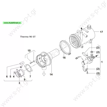 ΚΑΥΣΤΗΡΑΣ WEBASTO  24V THERMO 90ST Webasto / Webasto Spare Parts / Water Heaters / THERMO 90ST - 