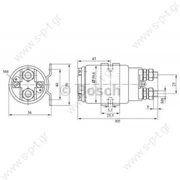 0 333 009 002 ΡΕΛΕ ΙΣΧΥΟΣ 1226 BOSCH  ΜΠΟΥΤΟΝ ΜΙΖΑΣ 24V - 150Α 3ου ΑΞΟΝΑ, ΜΕ ΔΥΟ ΦΙΣ  0333009002 - ΡΕΛΕ ΜΙΖΑΣ DAF/MAN    Power relay 24V 150/1000A 1sec BOSCH IP54 @ Relay Bosch 0333009002 - 