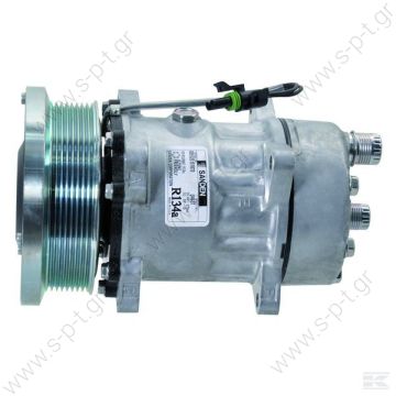 4637COMPRESSOR,SANDEN, NEW HOLLAND U4637 7H15 12V 125mm 8V, R134a REAR O-RING ULTRA HEAVY DUTY    KOMPRESOR SD7H15 SANDEN COMPRESSOR UNIVERSAL MODEL - SD4637