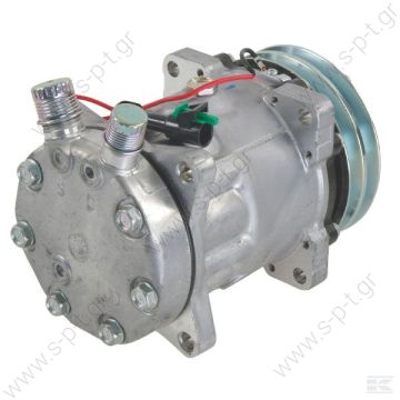 4711    SANDEN  ΚΟΜΠΡΕΣΕΡ   A/C   ΣΥΜΠΙΕΣΤΗΣ    SD7H15   24V   2GA     Compressor Series SD7 / Type SD7H15 Connection	7/8" x 3/4" Type	Sanden 7H15 Volume (cc)	270 Ø (mm)	125 Voltage (V)	24 Pulleytype	2 G - A - 