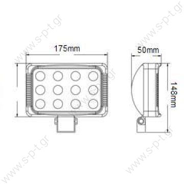 L0080 3W LED / 36W / 12V~1350Lm ; Max 2600Lm / L175*W50*H148 / 9-32V / Spot/fl ood / IP67 / 12V~1350Lm / 2600Lm* L0080 3W LED / 36W / 12V~1350Lm ; Max 2600Lm / L175*W50*H148 / 9-32V / Spot/fl ood / IP67 / 12V~1350Lm / 2600Lm*