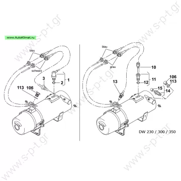 SPHEROS Ασφάλεια υπερθέρμανσης μπλε 138oC  Κωδικός 14945C  Thermo/DW 230/300/350 CROSS NUMBERS 1081013, 1319550A, 14945C, Spheros, WEBASTO   TEMPERATURE FUSE DW230-350 - 