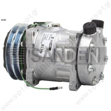7872  ΣΥΜΠΙΕΣΤΗΣ SANDEN SD7H15 132 A2 24V V-ROT   4743 KOMPRESOR SD7H15 MODEL - SD4743 PULLEY - 125MM BELT - 2A CO