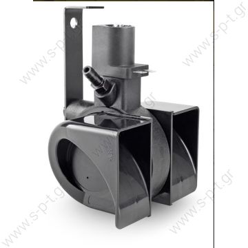 90AH Compact design, combines the air horn principle with snail shape design. 90AH1200	12V	4A-6A	115dB(A)	4-6 Kg/cm2	  90AH2400	24V	3A-5A	115dB(A)	4-6 Kg/cm2	87 x 113 x 152  - 