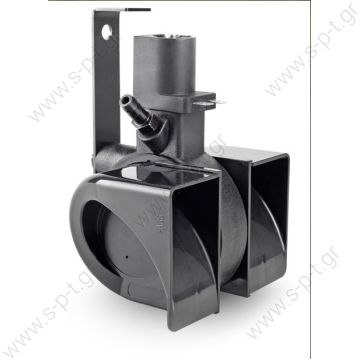 90AH Compact design, combines the air horn principle with snail shape design. 90AH1200	12V	4A-6A	115dB(A)	4-6 Kg/cm2	  90AH2400	24V	3A-5A	115dB(A)	4-6 Kg/cm2	87 x 113 x 152  - 