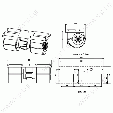 DRG 730 24 V 3 speed ΤΟΥΡΠΙΝΑ ΣΑΛΙΓΚΑΡΟΣ ΔΙΠΛΟΣ     TYPE: DRG 730 Double Blower DRG 730 24V 3-Speed    Aurora-Nr./Aurora No.  	   Merkmale/Attributes 131-302-0003   	   24V | 730m³/h - 