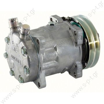 8018 8024  ΣΥΜΠΙΕΣΤΗΣ SANDEN SD7H15 132A2 12V V-OR  5800011 COMPRESSOR SD7H15 Sanden Universal Compressor # 4741  Sanden 4664 Kenworth LE1620 Mack 206RD413M - 