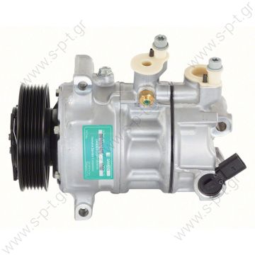 98885 (97885)  ΚΟΜΠΡΕΣΕΡ A/C VAG   COMPRESSOR,NEW, SANDEN    1K0820803H VOLKSWAGEN GOLF / CADDY / TOURAN 6PK 110MM PXE16-1615, PXE16-1601, PXE16-8675 OE : 1K0 820 803G - 