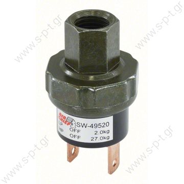  29.30740     ΠΡΕΣΟΣΤΑΤΙΚΗ ΒΑΛΒΙΔΑ    ΥΨΗΛΗΣ-ΧΑΜΗΛΗΣ ΠΙΕΣΗΣ 29.30740  Standard θηλυκή R134a    Thread:	F   Binary High pressure (bar):	28 Medium pressure 1 (bar):	 Medium pressure 2 (bar):	 Low pressure (bar):	2   Standard equipment:	 NOTE:	F - Binary