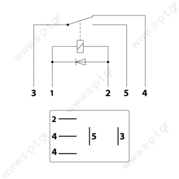 0332207304  BOSCH  0332207304 - ΡΕΛΕ  ΜΙΚΡΟ 12V 5 επαφές 30/20A διπλής ενεργειας  Micro Relay 12V 20A Change Over + Diode  Electric  Relay  0332207304  CONTACT BIDIRECTIONNEL 12V Bosch 0332207304 Relay  0332-207-304 Relay 12V 20A 5 Pins  - 