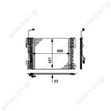 A 940 500 02 54 (A9405000254), MERCEDES   ΚΟΝΤΕΝΣΕΡ  BEHR HELLA SERVICE 8FC 351 317-641 (8FC351317641), Condenser, air conditioning    MERCEDES AXOR	2001-2004 AXOR 2	2004-...  Condenser replaces Hella: 8FC 351 317-641  Art. No. 4.63341 - 