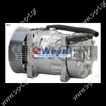 SD4872   ΣΥΜΠΙΕΣΤΗΣ SANDEN SD7H15 119 PV10  12V H-OR  4872 KOMPRESOR SD7H15 MODEL - SD4872 PULLEY - 125MM BELT -10PK C  Sanden FLX7 Compressor 4872   - 
