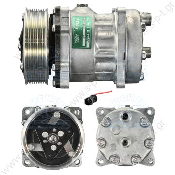 8901 KOMPRESOR SD7H13 MODEL   Brand	SANDEN UNIVERSAL COMPRESSORS OE MODEL - SD8901 Voltage	12 V Pulley wheel diameter [mm]	119 Number of grooves	8 Connectors	7/8"X 3/4" Connectors orientation	Horizontal Cover designation	KG - 
