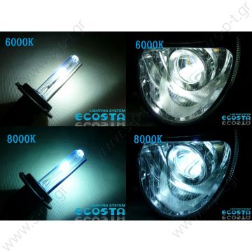 ECOSTA  ΣΕΤ ΛΑΜΠΕΣ    made HID kit H7-B Single / Short (6000K / 8000K)  - 