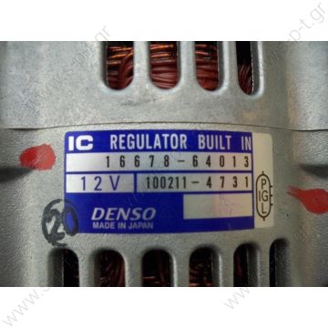 100211-4731    DENSO ΔΥΝΑΜΟ  1002114731 Kubota 16678-64013; 1667864013 OEM	REFERENCE	  DENSO	1002114730	 DENSO	1012112960	 DENSO	1012112961	 KUBOTA	1667864011	 KUBOTA	1667864012	 KUBOTA	1963064012	 LUCAS	LRA02208	 LUCAS	LRA2208 - 