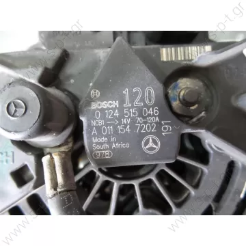 0124515212  BOSCH ΔΥΝΑΜΟ  BOSCH 0 124 515 046 (0124515046),MB C200 / 230  12V 120A    MERCEDES C-CLASS  2001-C-CLASS T-Model  2001- C-CLASS  2000-.0986042550 BOSCH  ΔΥΝΑΜΟ   MERCEDES BENZ   C200 / 230   12V 120A    0-124-515-056 5097755AA 011-154-72-02  - 
