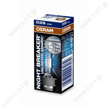 66240XNB – OSRAM, ΛΑΜΠΑ XENON D2S 85V 35W 6000K     Λάμπα Night Breaker Unlimited Xenarc (Xenon) D2S 85V 35W   D2S XENARC NIGHT BREAKER UNLIMITED 66240 XNB 4350K  OSRAM XENARC NIGHT BREAKER UNLIMITED D2S HID  66240XNB-HCB, duo box (Pack of 2)  - 