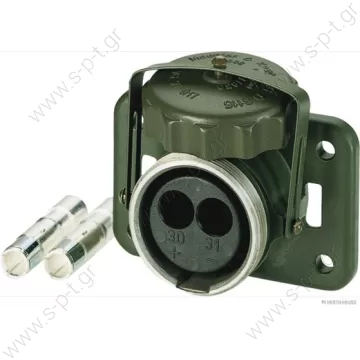 51305416  ΜΠΡΙΖΑ  ΡΕΥΜΑΤΟΣ   NATO 5935121217290   Socket 2-pole with combined crimp/soldering contacts for 50 mm² cable  Capacity at 24V: 300A Colour: Nato Olive Prot.type (IP Code): IP54 Plug Type: Crimp Contact, Soldered Pin Contact - 