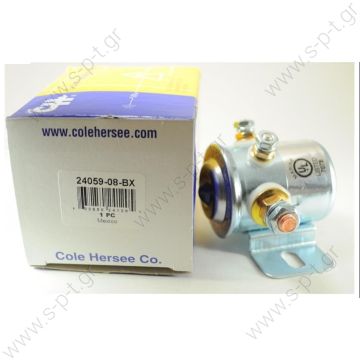 Cole Hersee 12V ΡΕΛΕ ΙΣΧΥΟΣ ΣΥΝΕΧΟΥΣ  Insulated Continuous Duty SPST Solenoid - 24059-08  The Cole Hersee 12V Insulated Continuous Duty SPST Solenoid 24059-08  Rating: 65A at 12V DC. Intermittent rating: 750A make, 100A breakbreak. 10 sec On, 30 min Off. - 