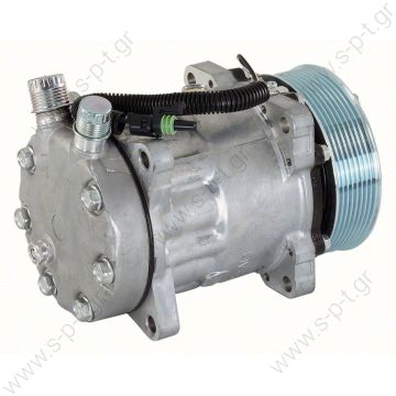 ΣΥΜΠΙΕΣΤΗΣ SANDEN COMPRESSOR SANDEN FIX R134A U4711 Sanden    Compresor Original Sanden    Air conditioning compressor SD7H15 4711   4711 Compressor SD7H15  	R134A Displacement:   COMPRESSOR, NEW, SANDEN, VOLVO TRUCK, KENWORTH, 8PV 119MM, 12V, JDA HEAD  - 