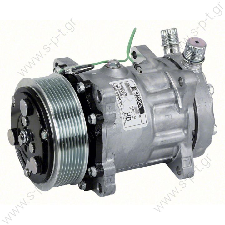 40405137  ΚΟΜΠΡΕΣΕΡ  SANDEN, SD7H15 6008, 24V, 8PV, 119MM, VERT O-RING, EAR MOUNT, R134A   ΣΥΜΠΙΕΣΤΗΣ SANDEN SD7H15 119PV8   24V COMPRESSOR, SANDEN SD7H15 6008 LIEBHERR, 24V 119mm 8PV R134a VERT O-RING, EAR MOUNT, STEEL ARMATURE