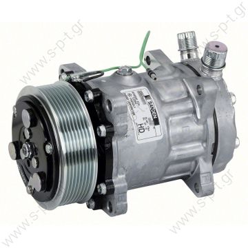 40405137  ΚΟΜΠΡΕΣΕΡ  SANDEN, SD7H15 6008, 24V, 8PV, 119MM, VERT O-RING, EAR MOUNT, R134A   ΣΥΜΠΙΕΣΤΗΣ SANDEN SD7H15 119PV8   24V COMPRESSOR, SANDEN SD7H15 6008 LIEBHERR, 24V 119mm 8PV R134a VERT O-RING, EAR MOUNT, STEEL ARMATURE - 