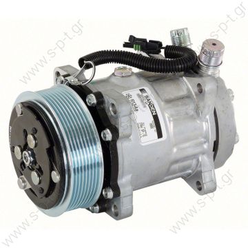 ΣΥΜΠΙΕΣΤΗΣ SANDEN COMPRESSOR SANDEN FIX R134A U4711 Sanden    Compresor Original Sanden    Air conditioning compressor SD7H15 4711   4711 Compressor SD7H15  	R134A Displacement:   COMPRESSOR, NEW, SANDEN, VOLVO TRUCK, KENWORTH, 8PV 119MM, 12V, JDA HEAD  - 